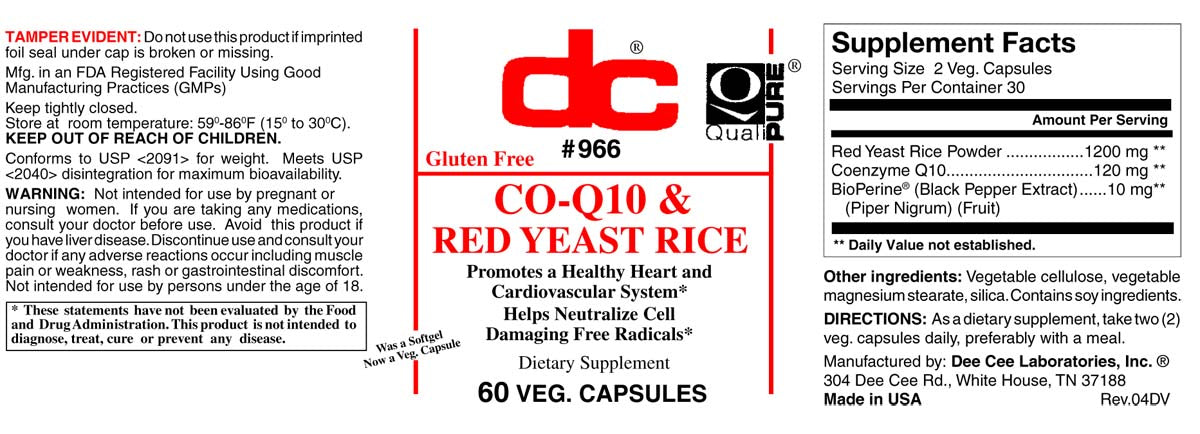 CoQ10 & Red Yeast Rice | 60 Capsules - Bevko Vitamins