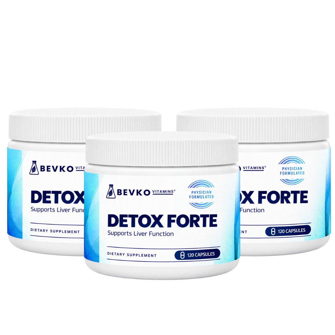 Bevko Detox Forte Liver Support with NAC, Glutathione & Glycine, 120 Vegan Capsules