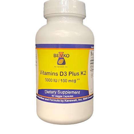 Vitamin D3 + K2 | 90 Capsules - Bevko Vitamins