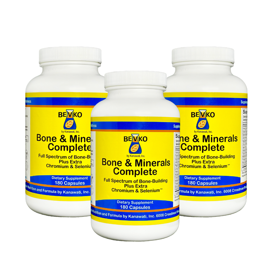 
                      
                        Bone & Minerals Complete | 180 Capsules Vegan - Bevko Vitamins
                      
                    