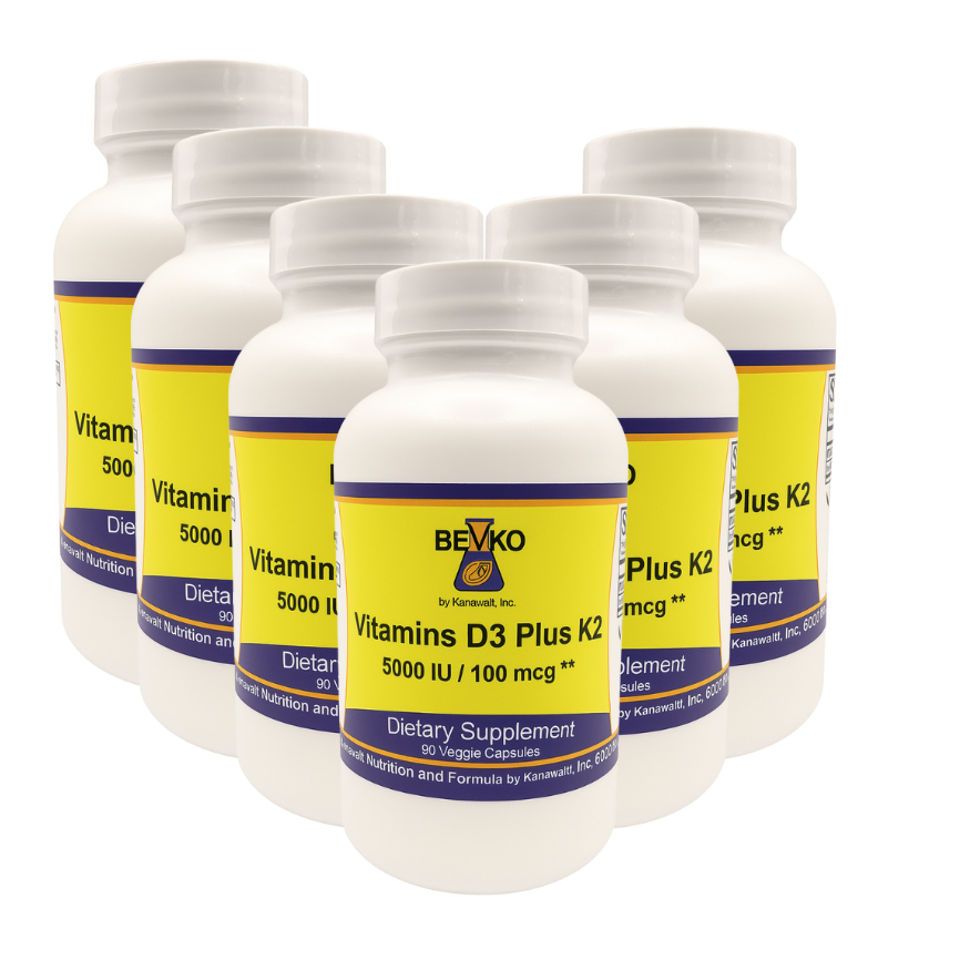 
                      
                        Vitamin D3 + K2 | 90 Capsules Vegan - Bevko Vitamins
                      
                    
