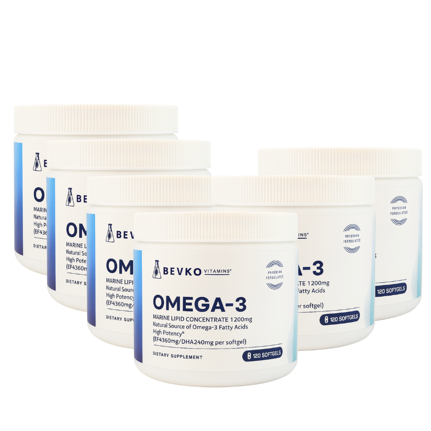 
                      
                        Omega-3 | 120 Softgels - Bevko Vitamins
                      
                    