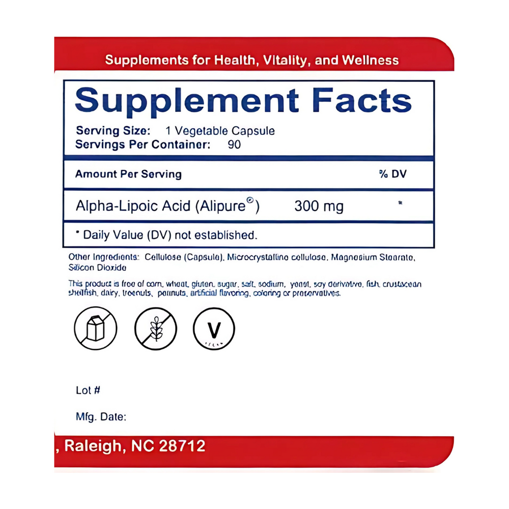 Alpha Lipoic Acid | 60 Capsules Vegan