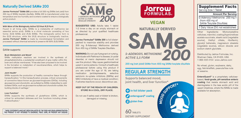 
                      
                        SAM-e 200 mg | 60 tablets
                      
                    