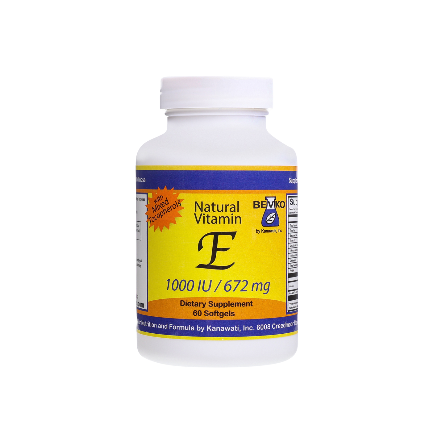 Vitamin E | 60 Softgels - Bevko Vitamins