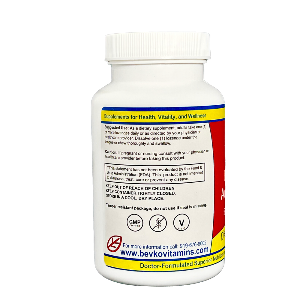 
                      
                        Methyl B12 plus Methyl Folate | Cherry | 120 Lozenges - Bevko Vitamins
                      
                    