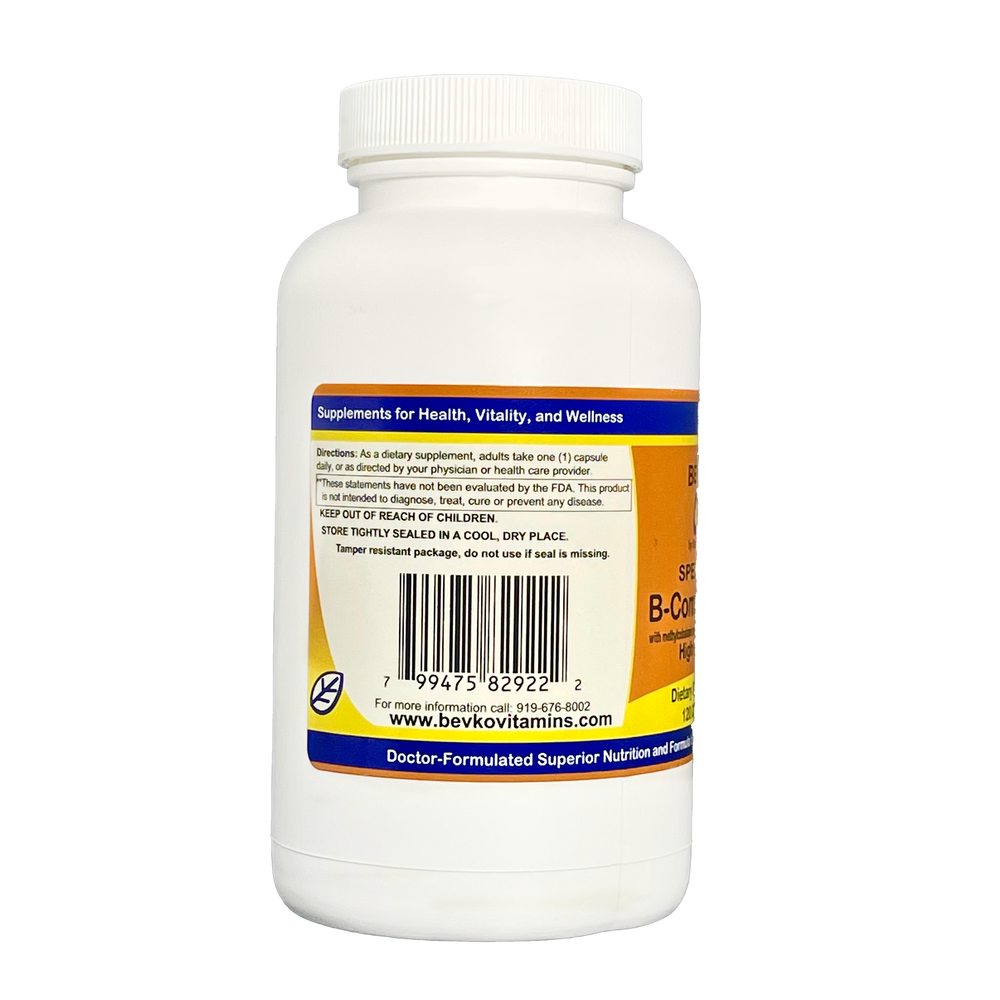 
                      
                        B-Complex 100 | 120 Capsules - Bevko Vitamins
                      
                    