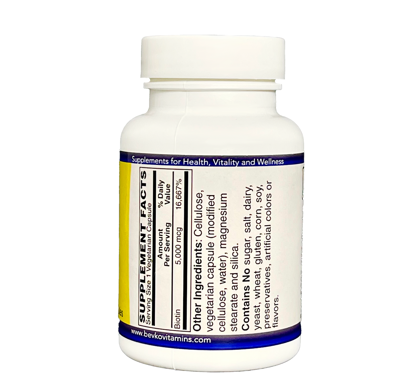 Biotin 5000 mcg | 60 Capsules - Bevko Vitamins