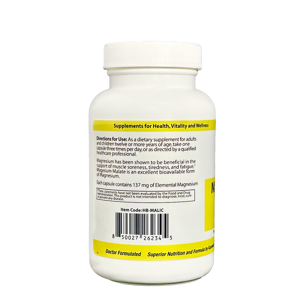 
                      
                        Magnesium Malate | 90 Capsules - Bevko Vitamins
                      
                    