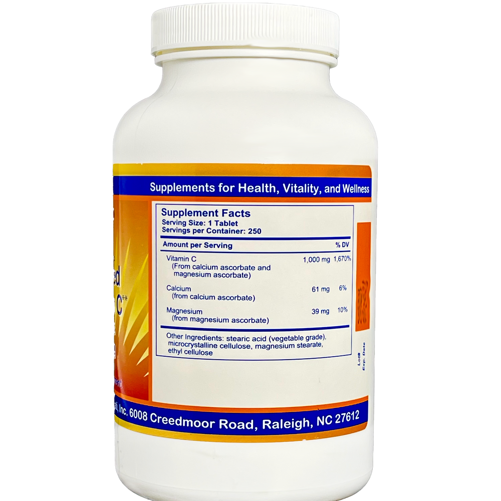 Buffered Vitamin C 1000 mg | 250 Tablets - Bevko Vitamins